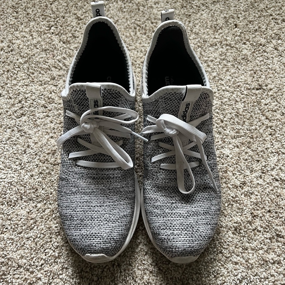 Adidas Gray and White Knit Sneakers